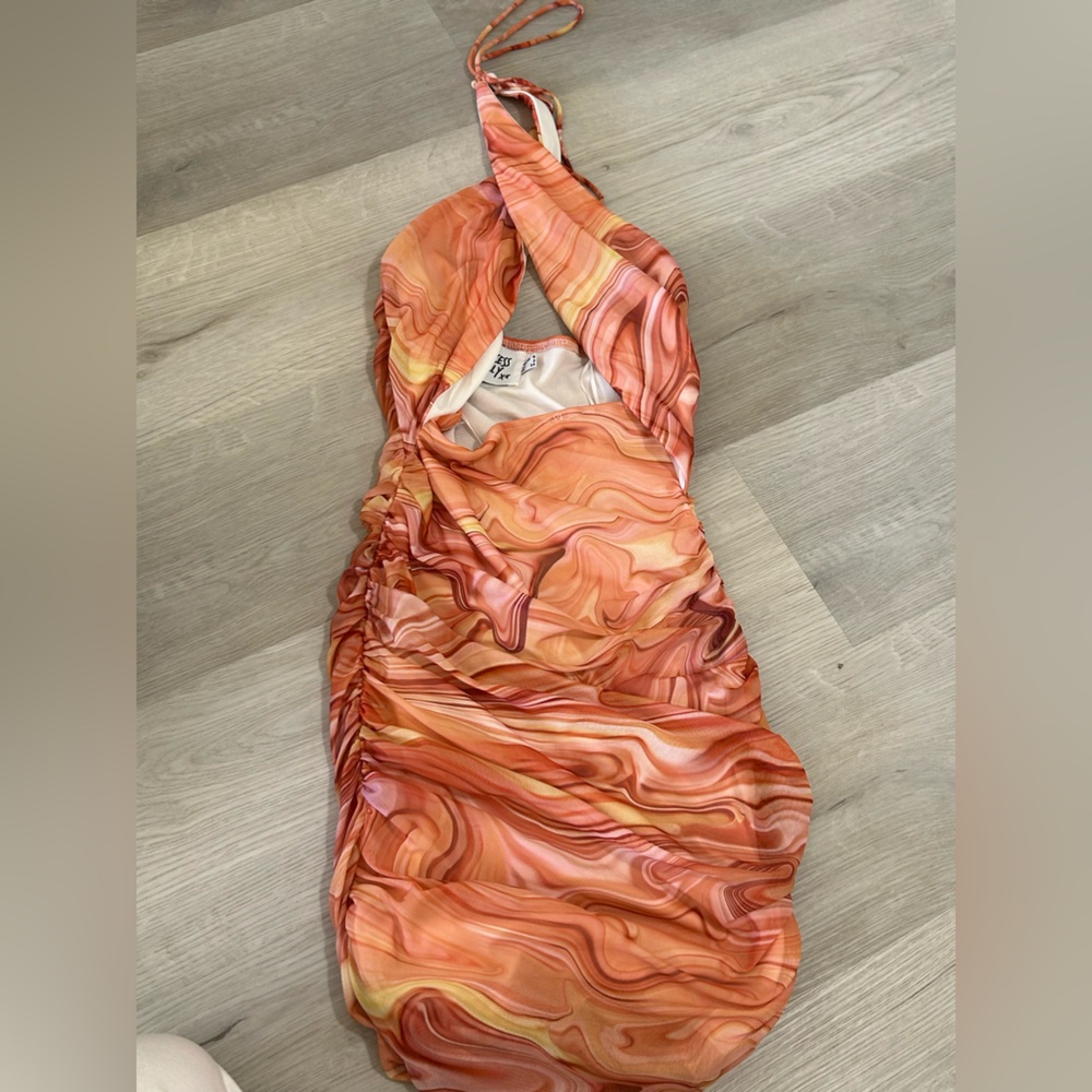 Princess Polly Swirl Backless Dress - Orange